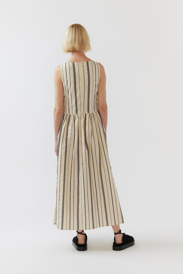 Remington Dress | Black Stripe Jacquard