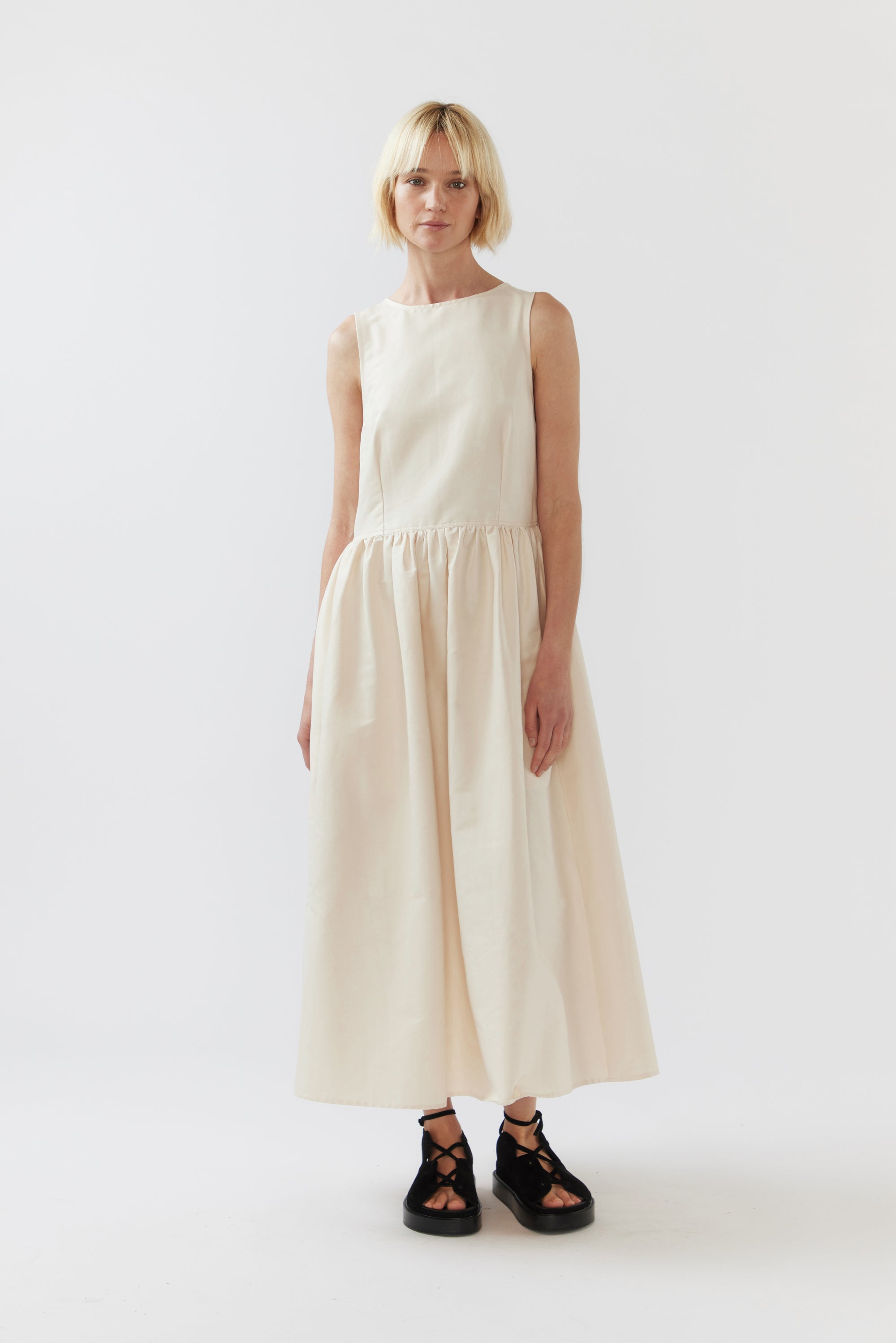 Remington Dress | Seashell Silk Cotton