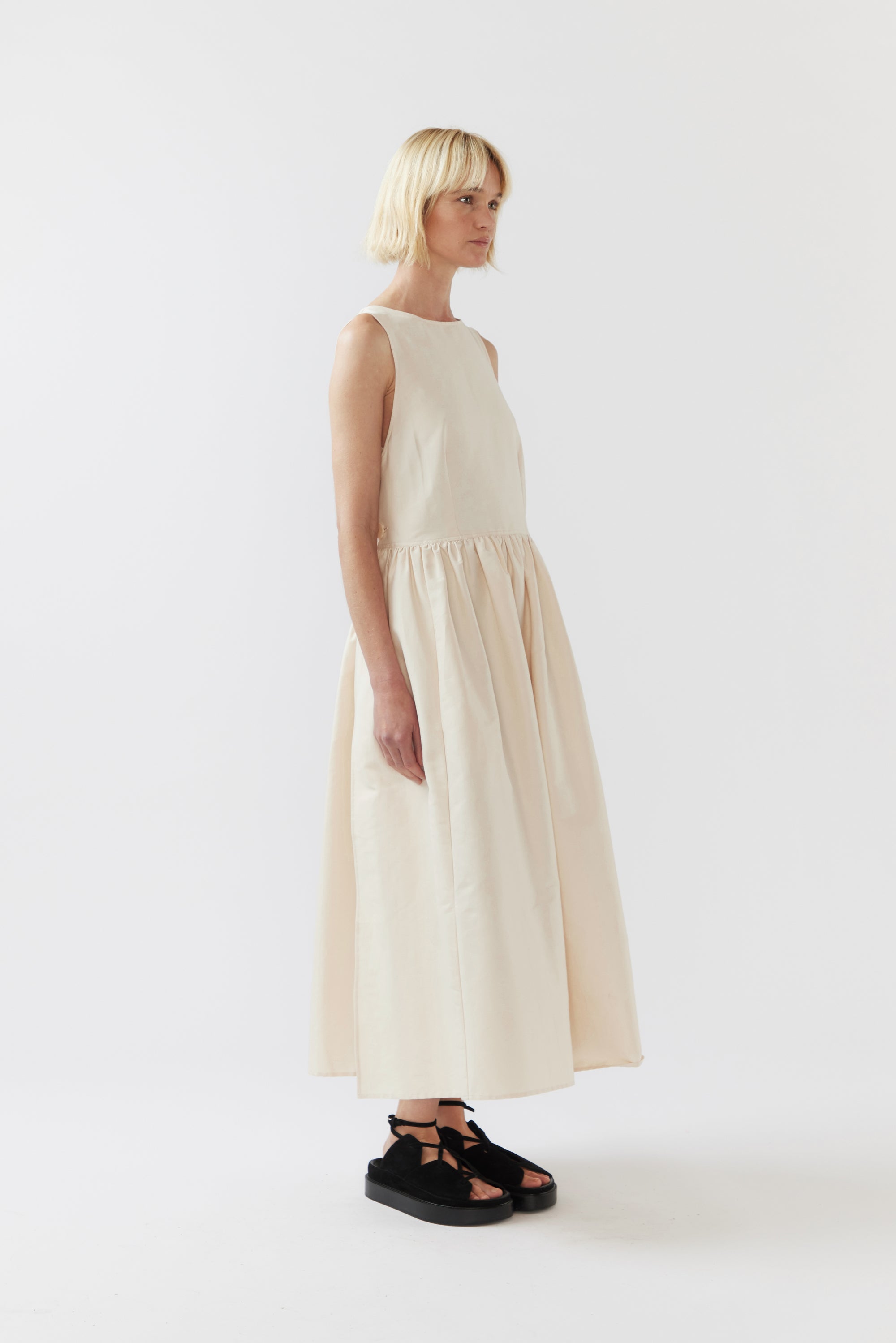 Remington Dress | Seashell Silk Cotton