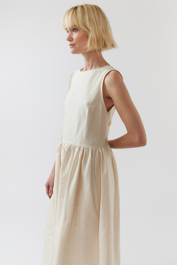 Remington Dress | Seashell Silk Cotton