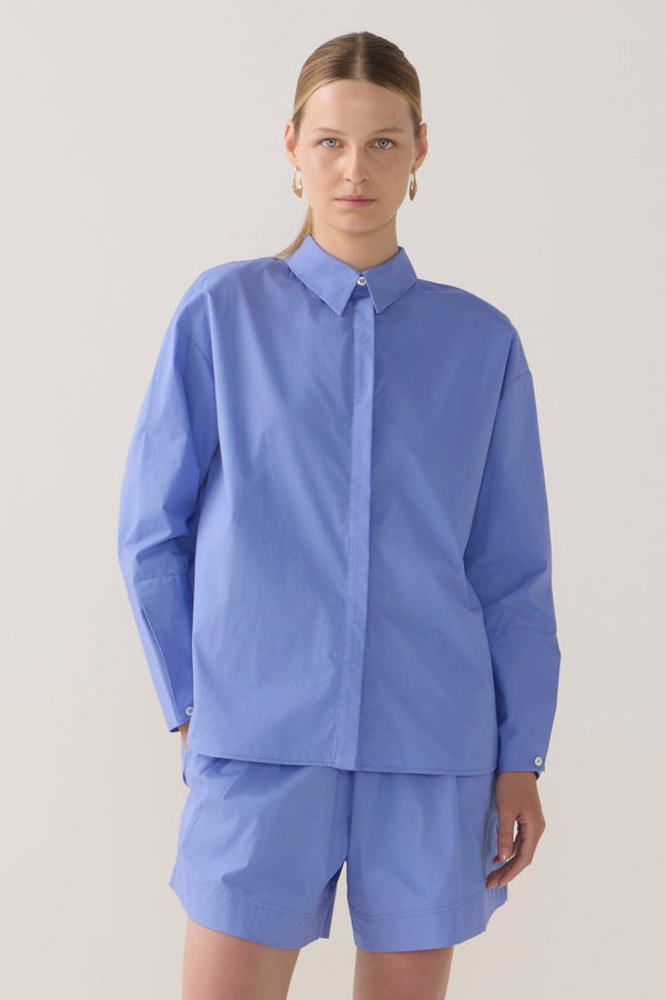 Rowyn Shirt | Cornflower Poplin