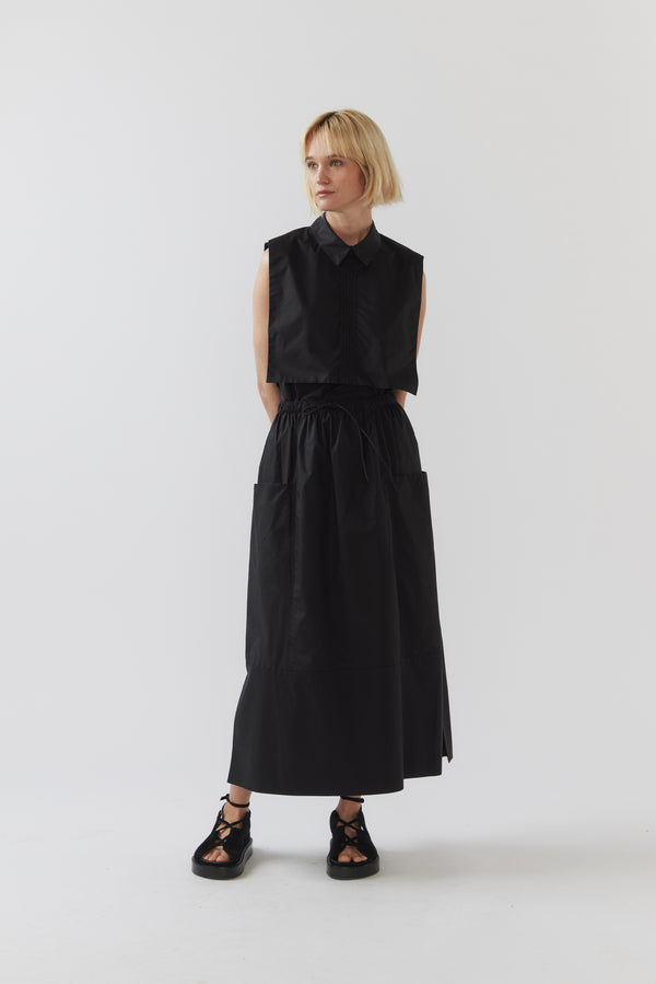 Ulla Skirt | Black Poplin