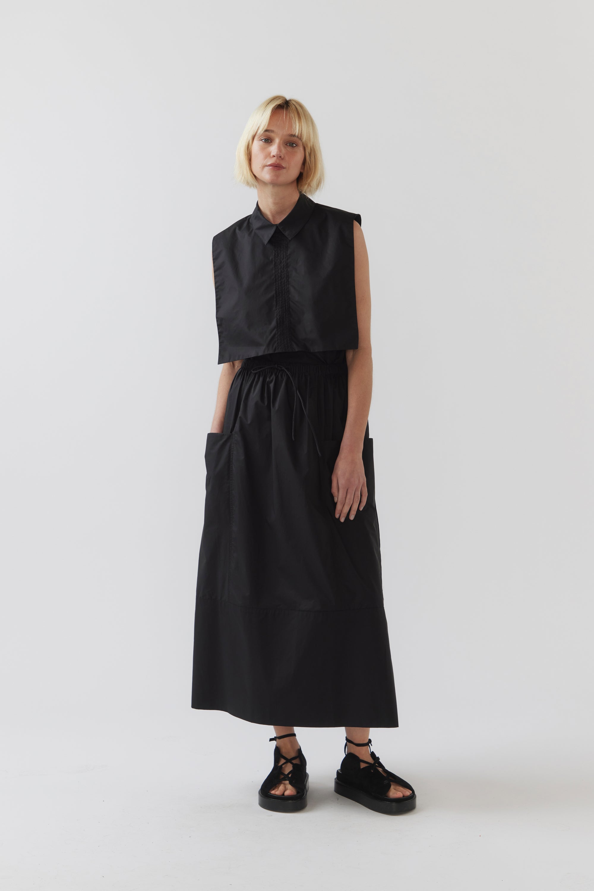 Ulla Skirt | Black Poplin