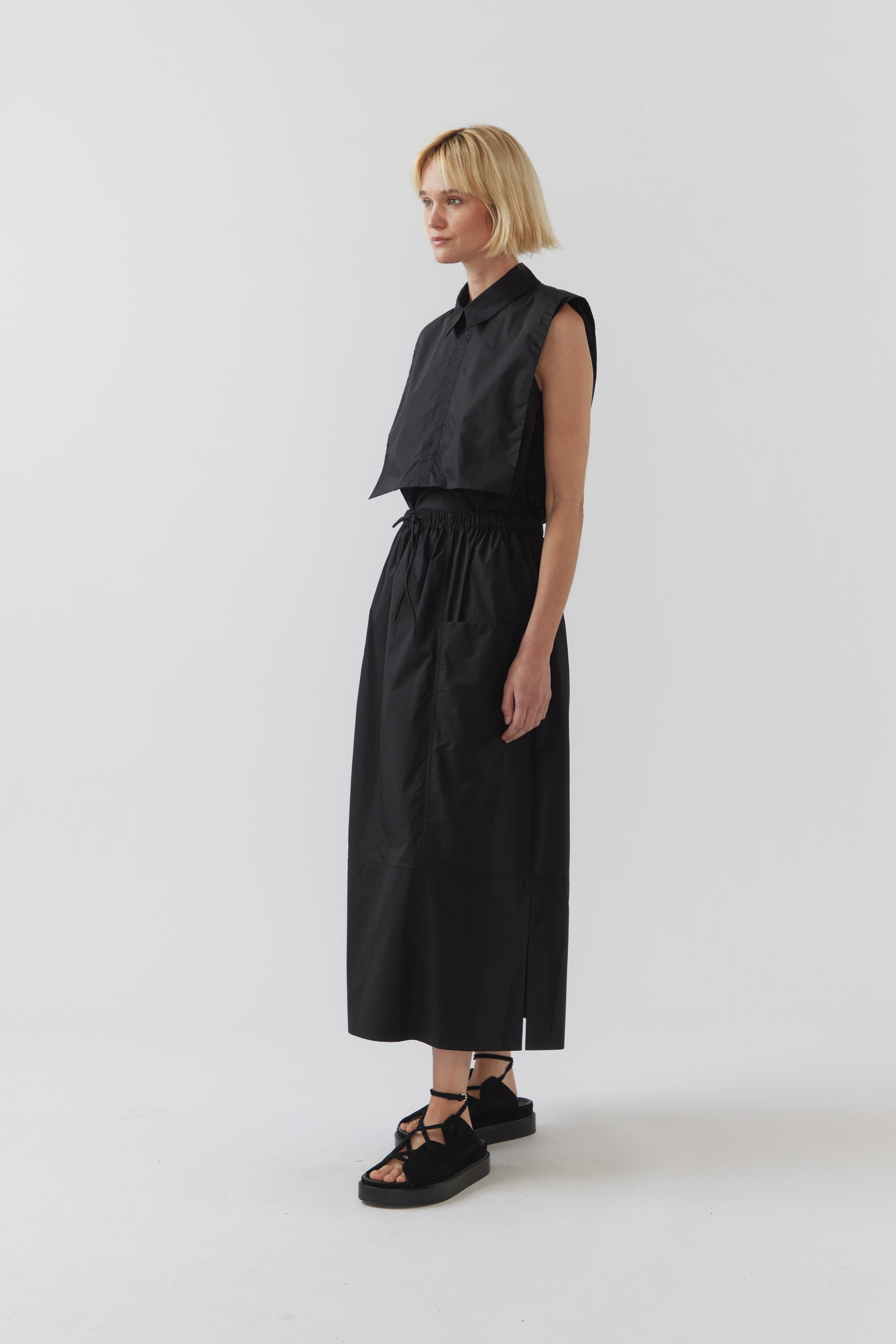 Ulla Skirt | Black Poplin