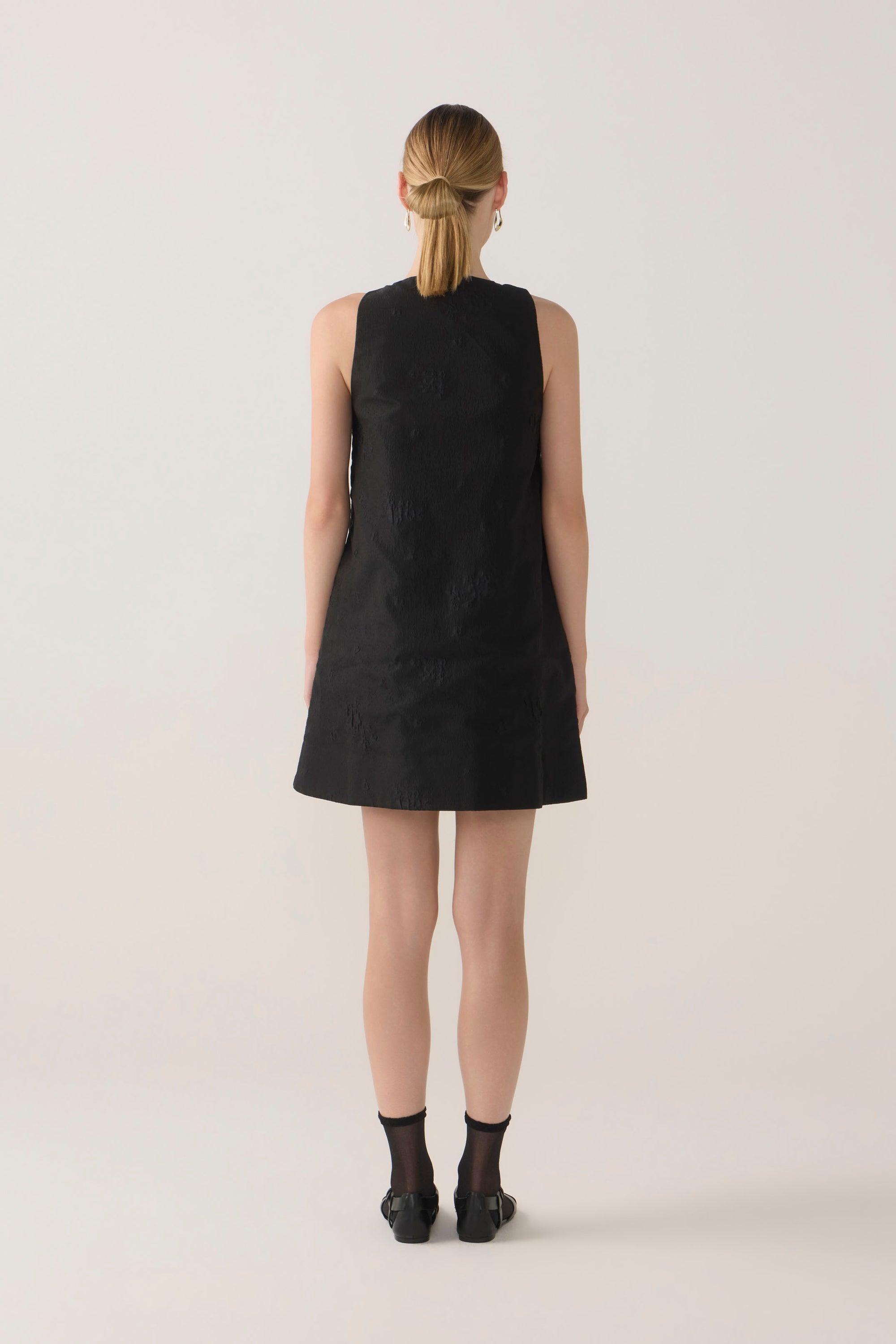 Suki Dress | Black Cotton Silk + Organza