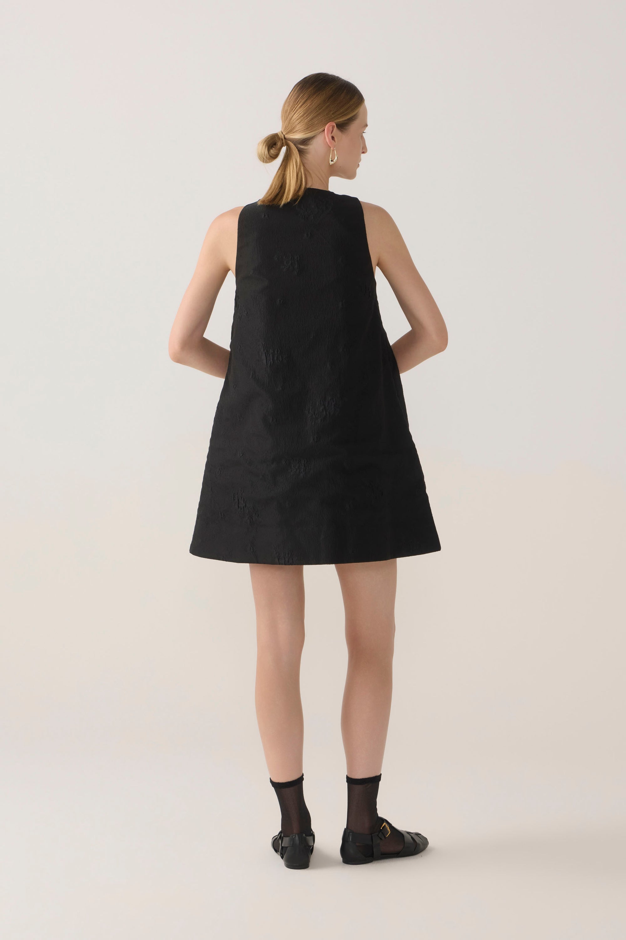 Suki Dress | Black Cotton Silk + Organza