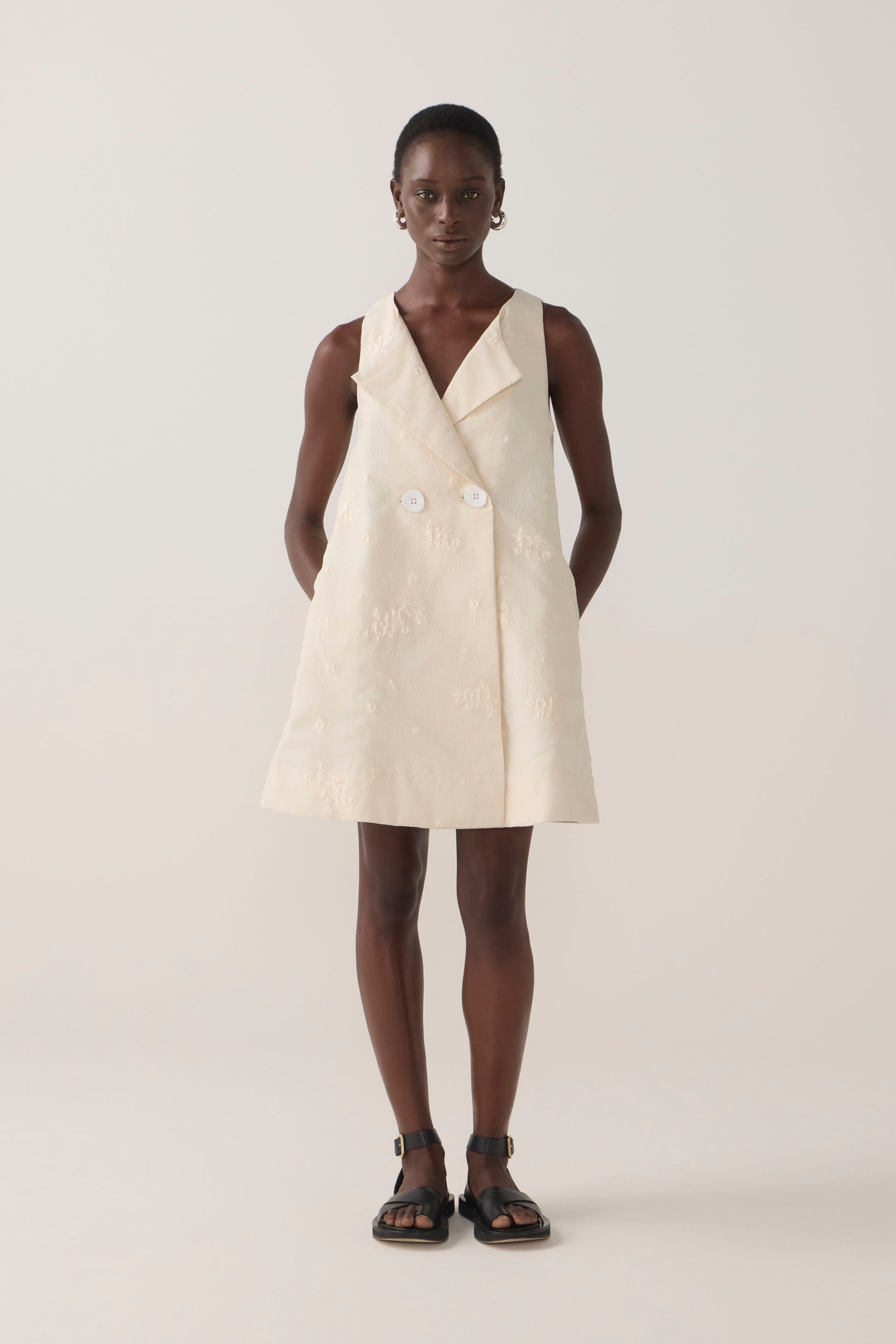 Suki Dress | Bone Cotton Silk + Organza