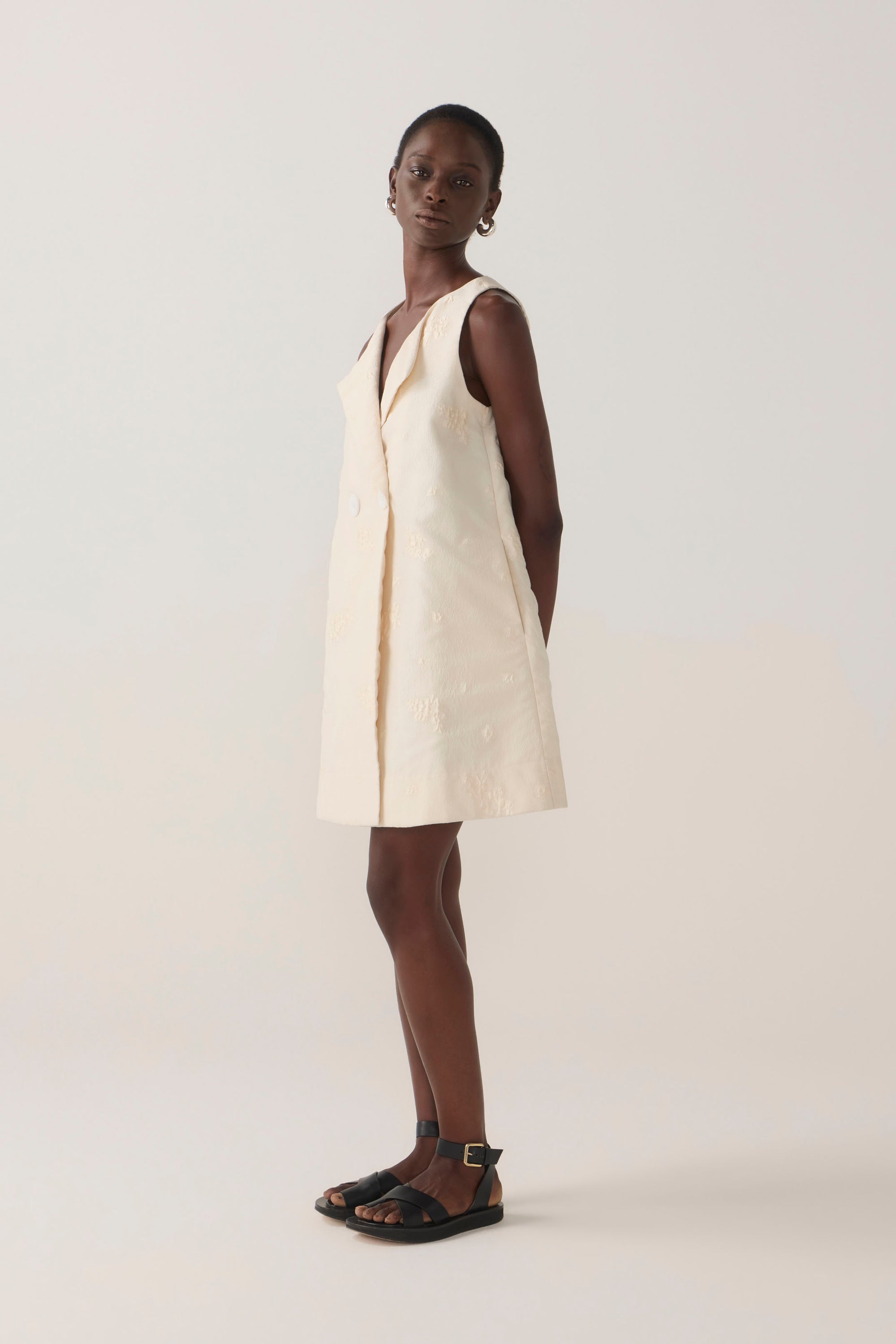 Suki Dress | Bone Cotton Silk + Organza