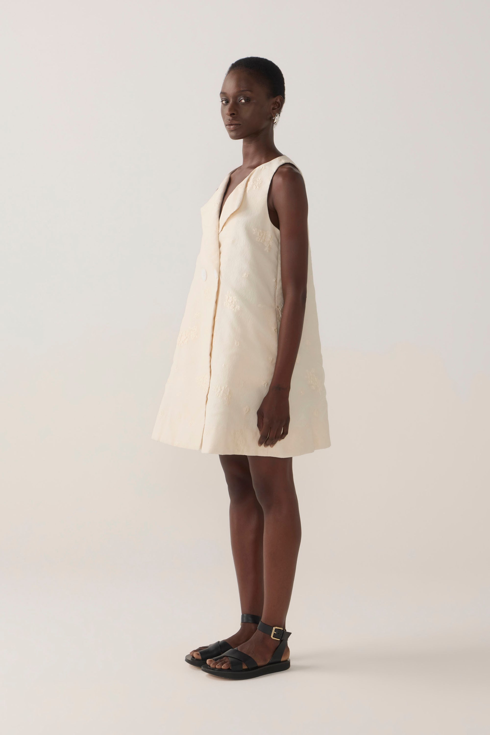 Suki Dress | Bone Cotton Silk + Organza