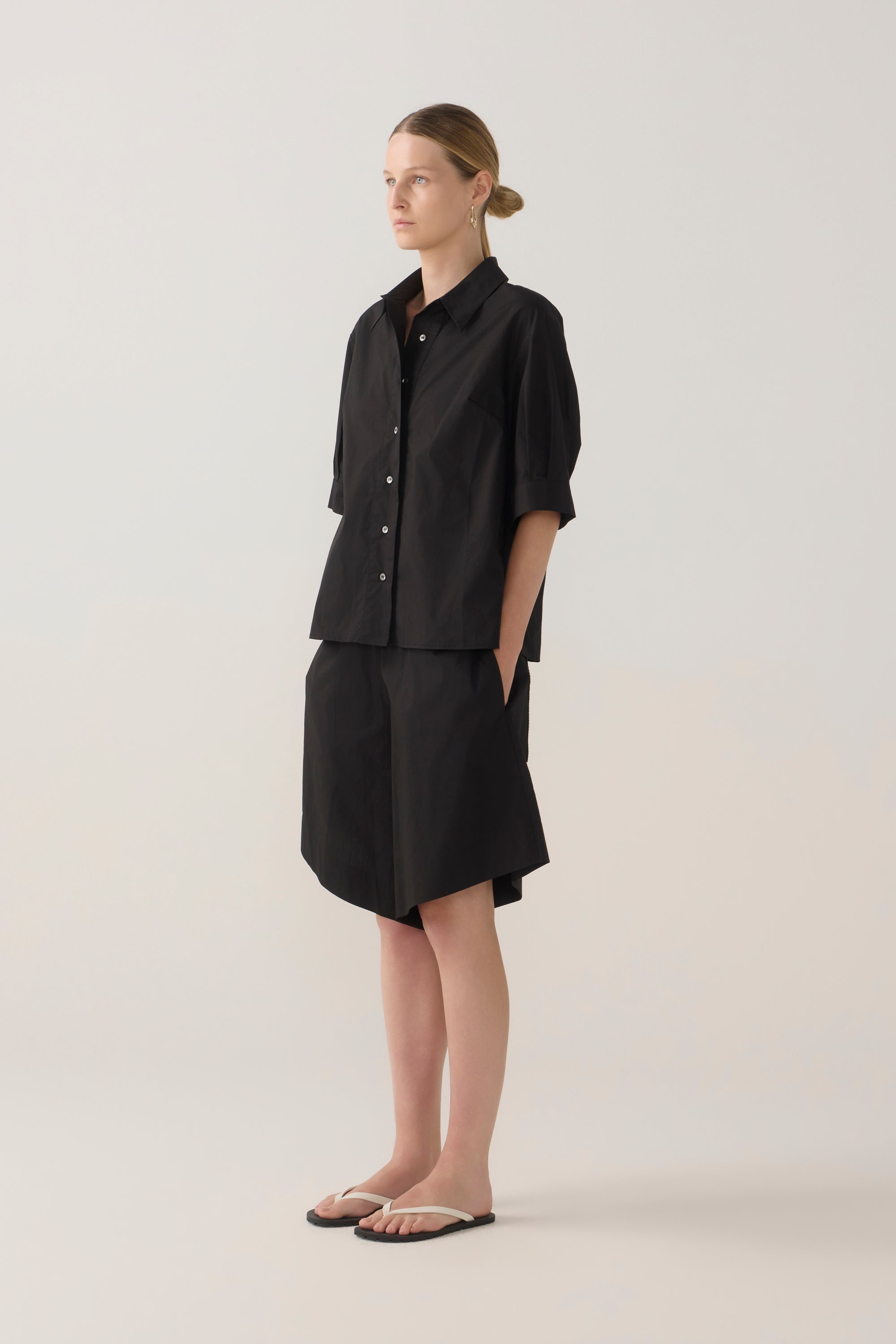 Summer Short | Black Cotton Tencel