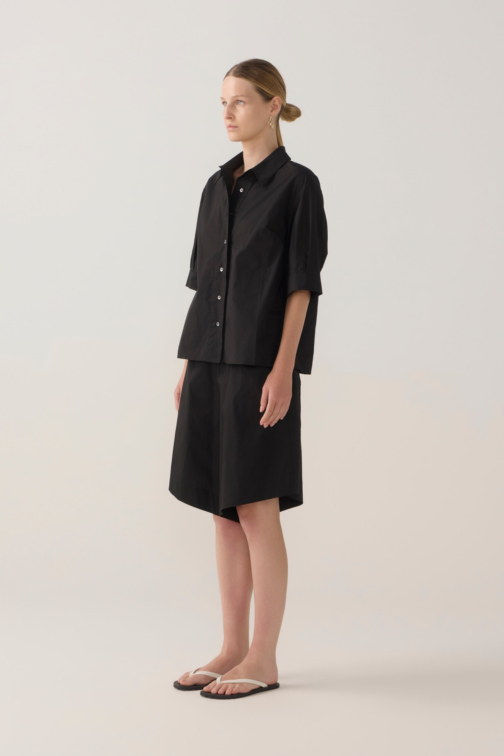 Summer Short | Black Cotton Tencel