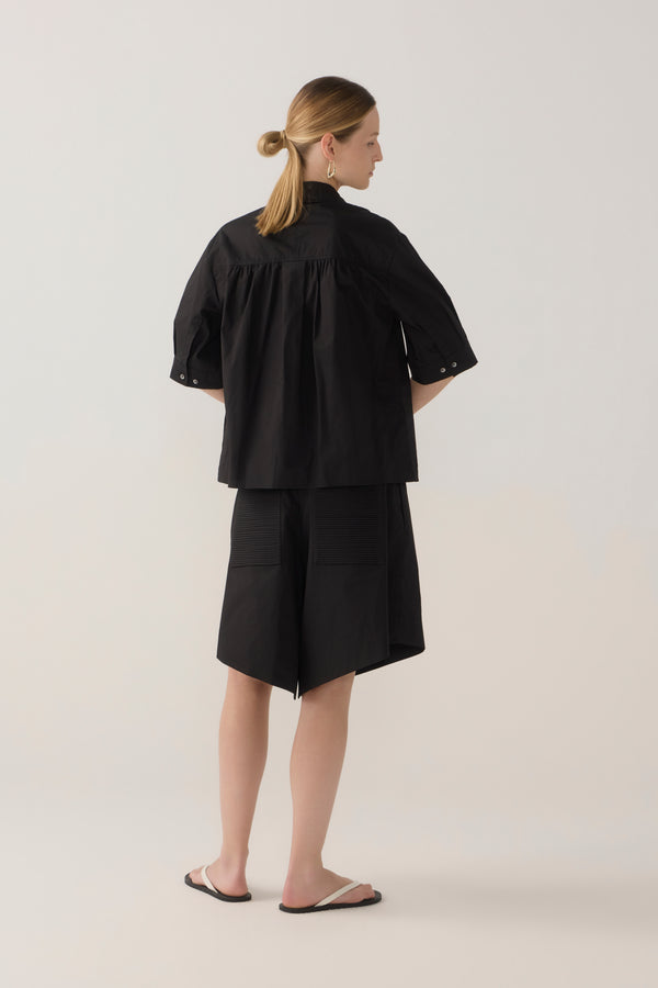 Summer Short | Black Cotton Tencel