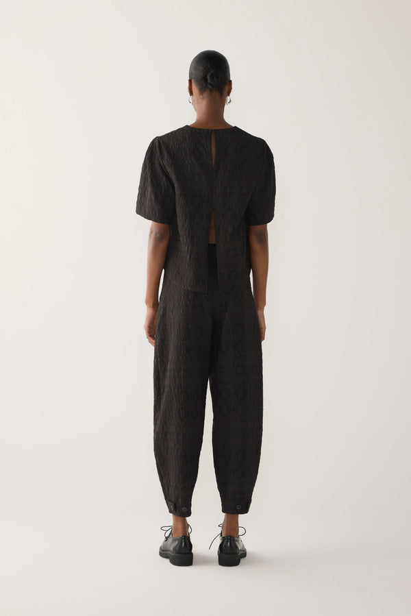 Talia Top | Black Jacquard