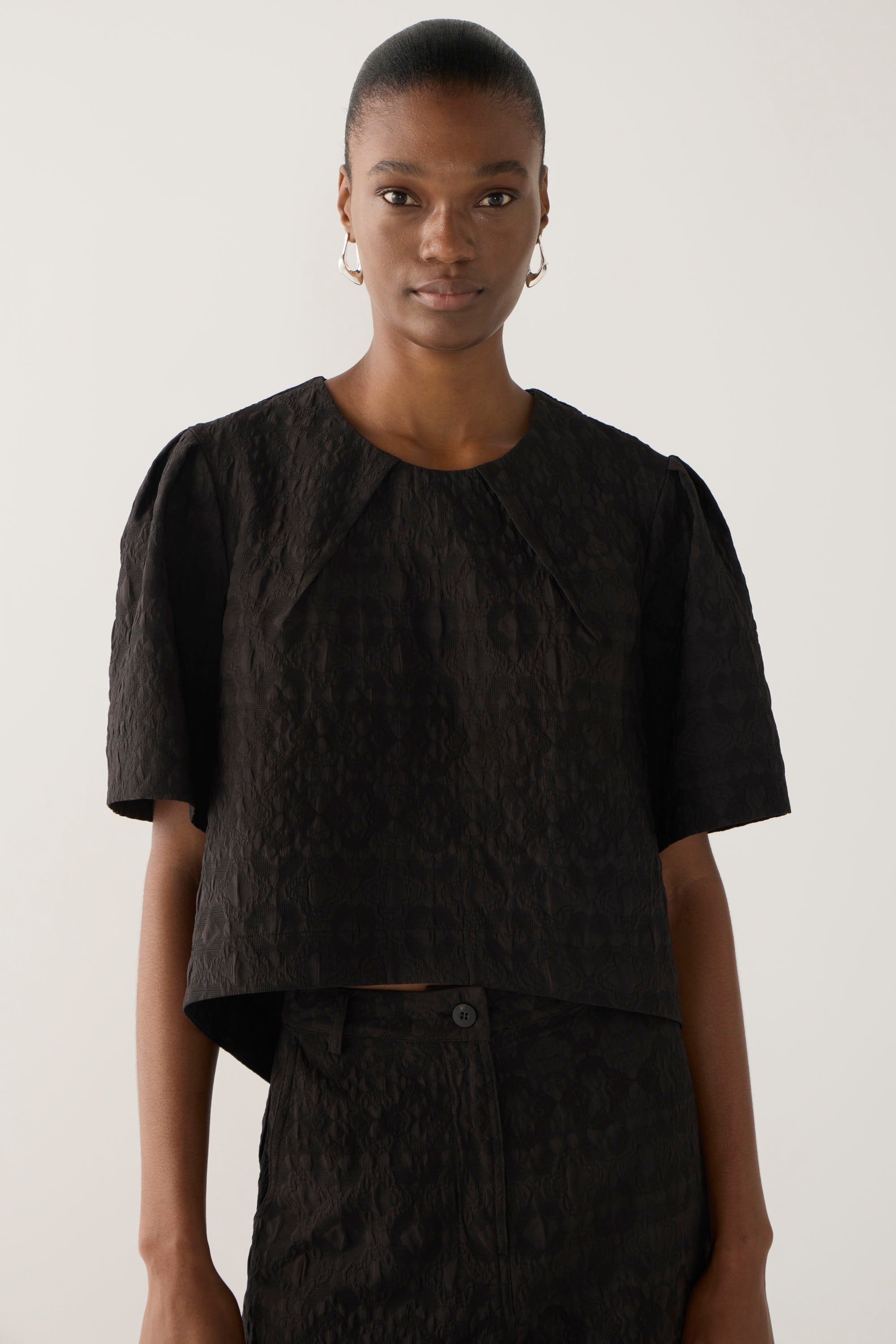 Talia Top | Black Jacquard