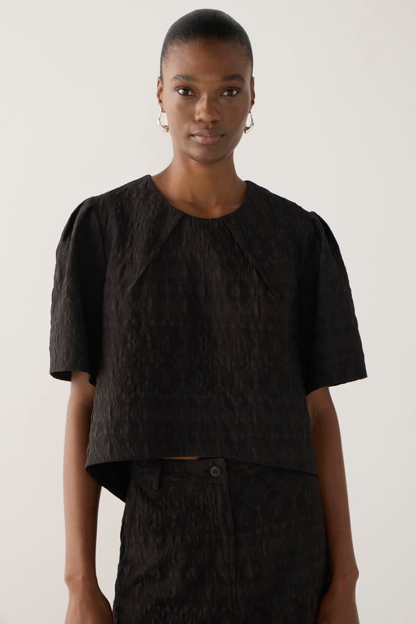 Talia Top | Black Jacquard