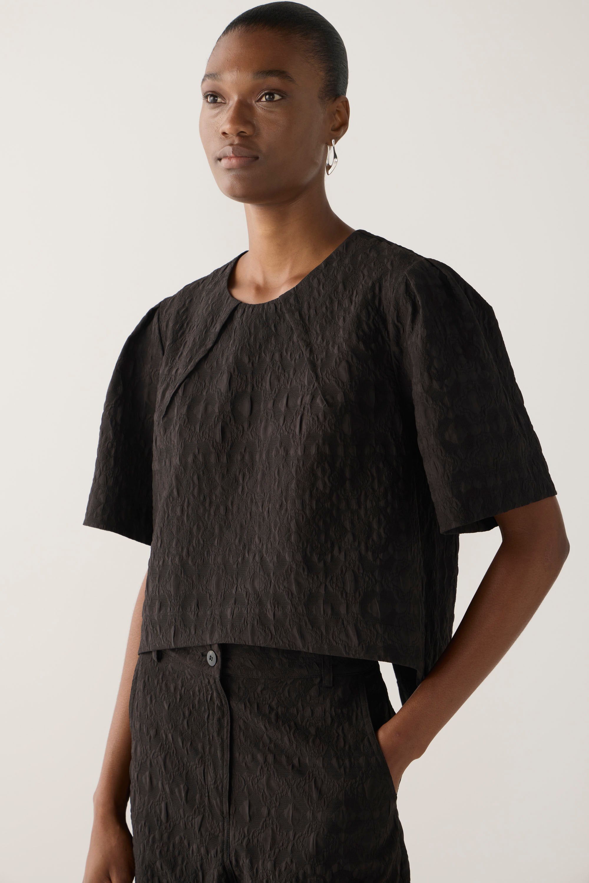 Edith Pant | Black Jacquard