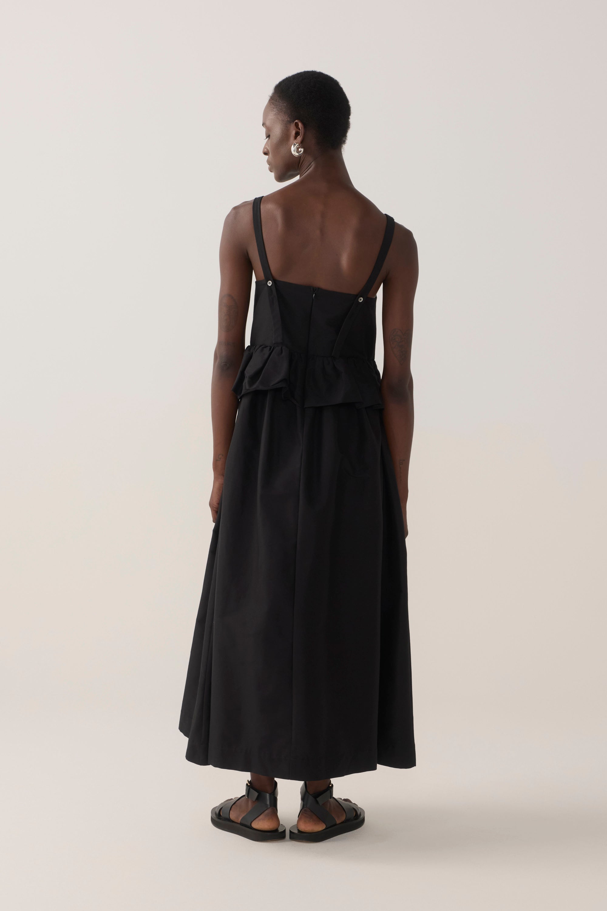 Valentina Dress | Black Cotton Silk