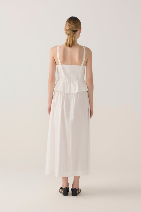 Valentina Dress | White Spotty Cotton