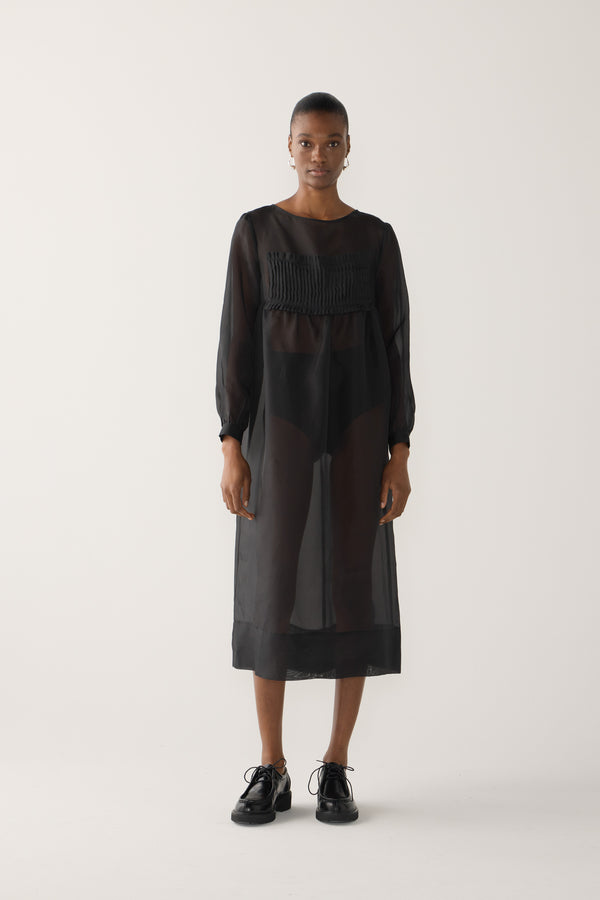 Wilma Dress | Black Silk Organza