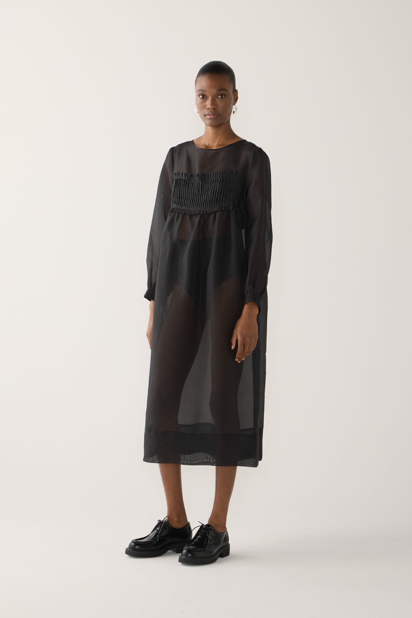 Wilma Dress | Black Silk Organza