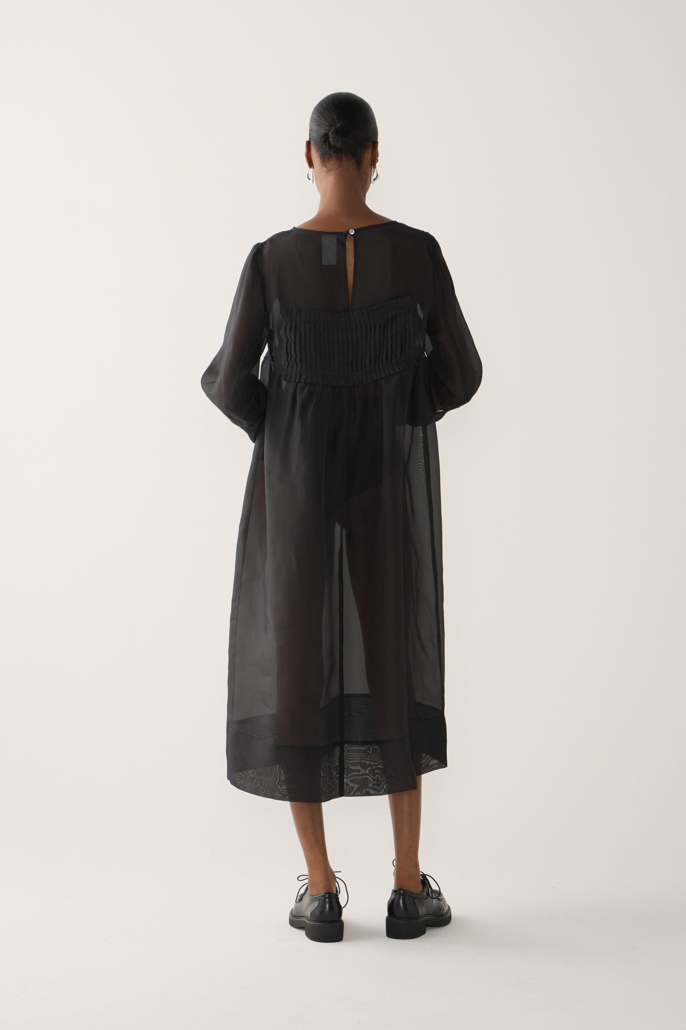 Wilma Dress | Black Silk Organza