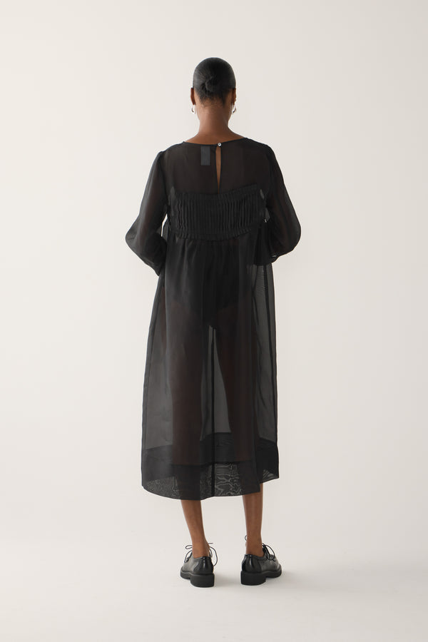 Wilma Dress | Black Silk Organza