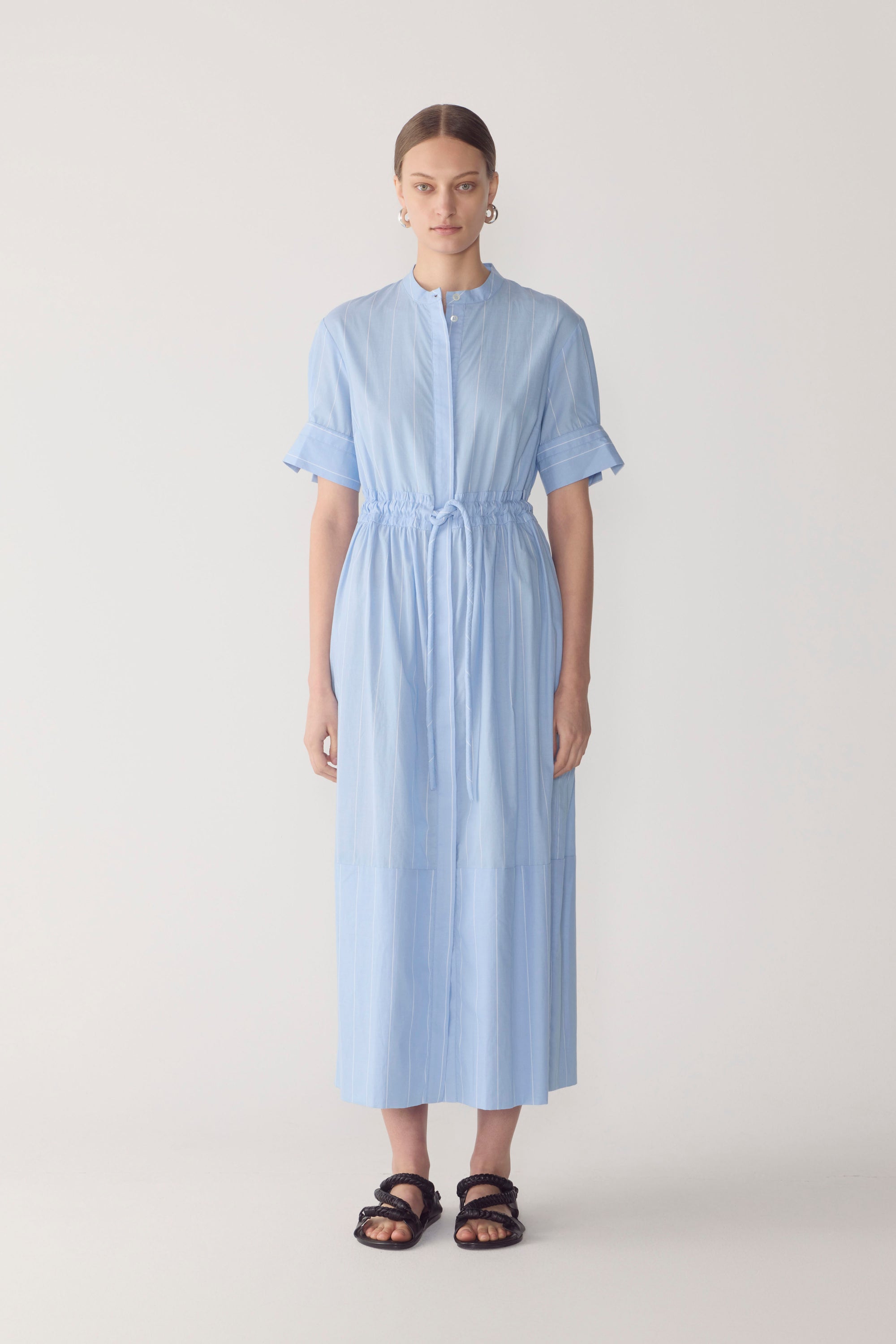 Yolanda Dress | Chambray Pinstripe Cotton