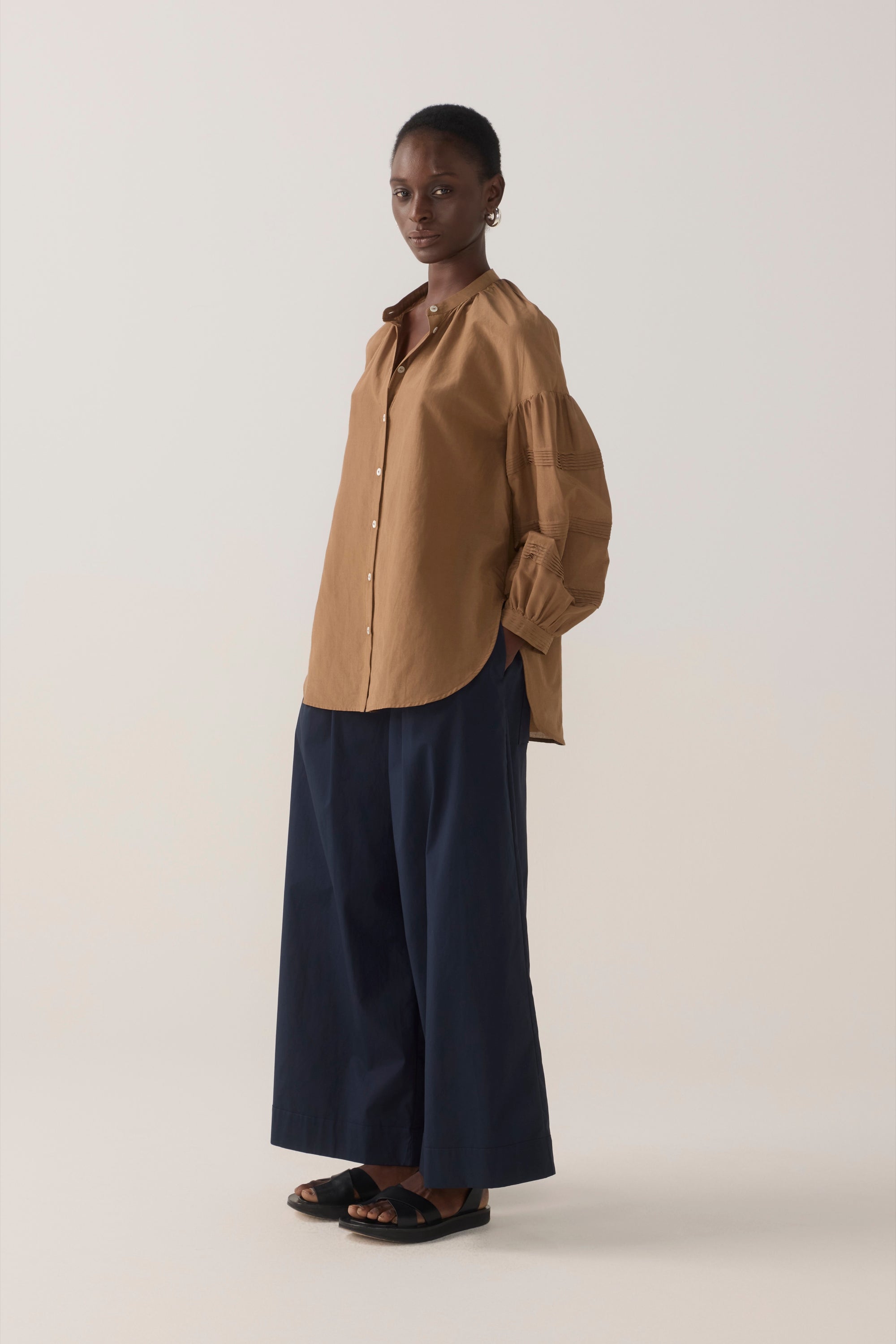 Zelda Shirt | Chestnut Cotton Silk
