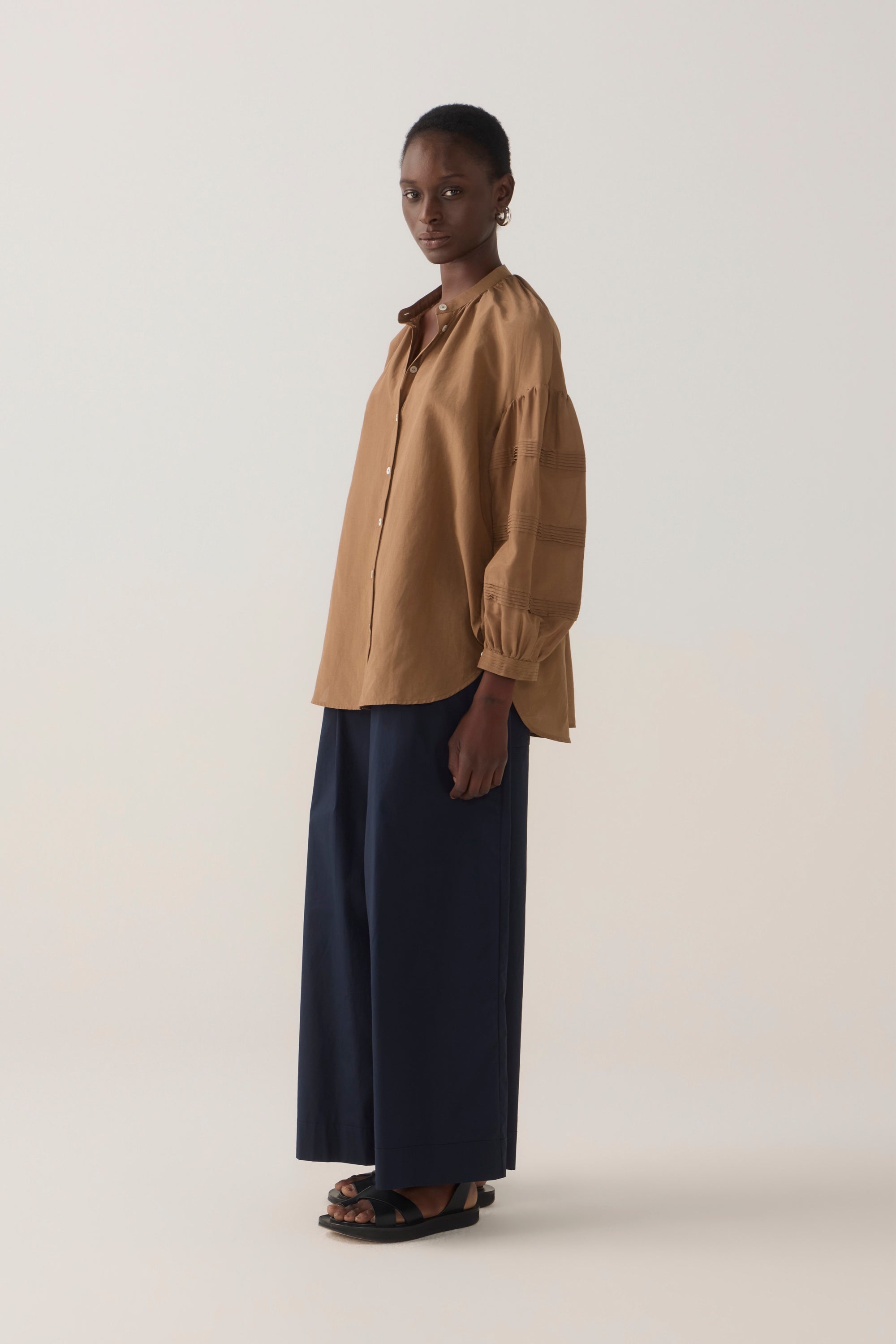 Zelda Shirt | Chestnut Cotton Silk