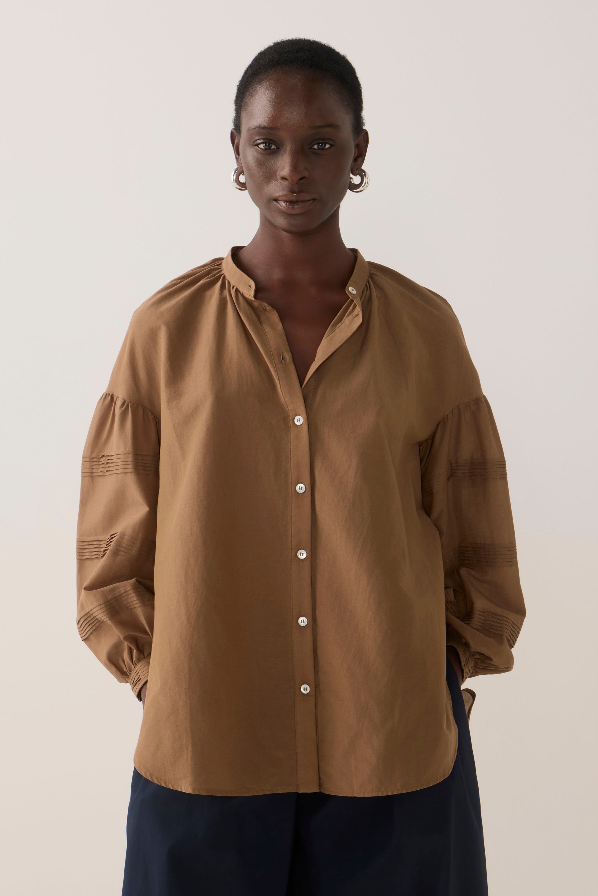 Zelda Shirt | Chestnut Cotton Silk