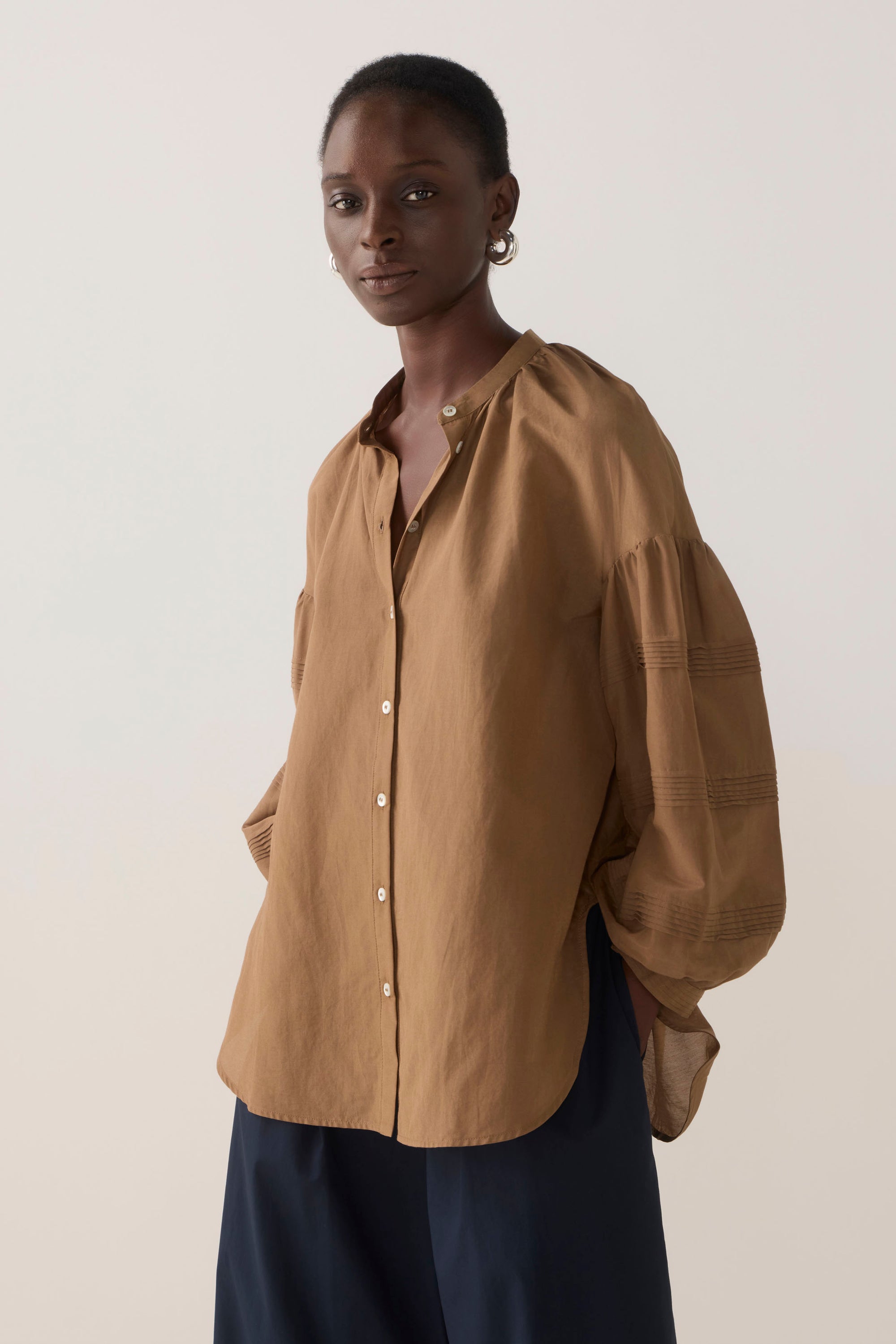 Zelda Shirt | Chestnut Cotton Silk