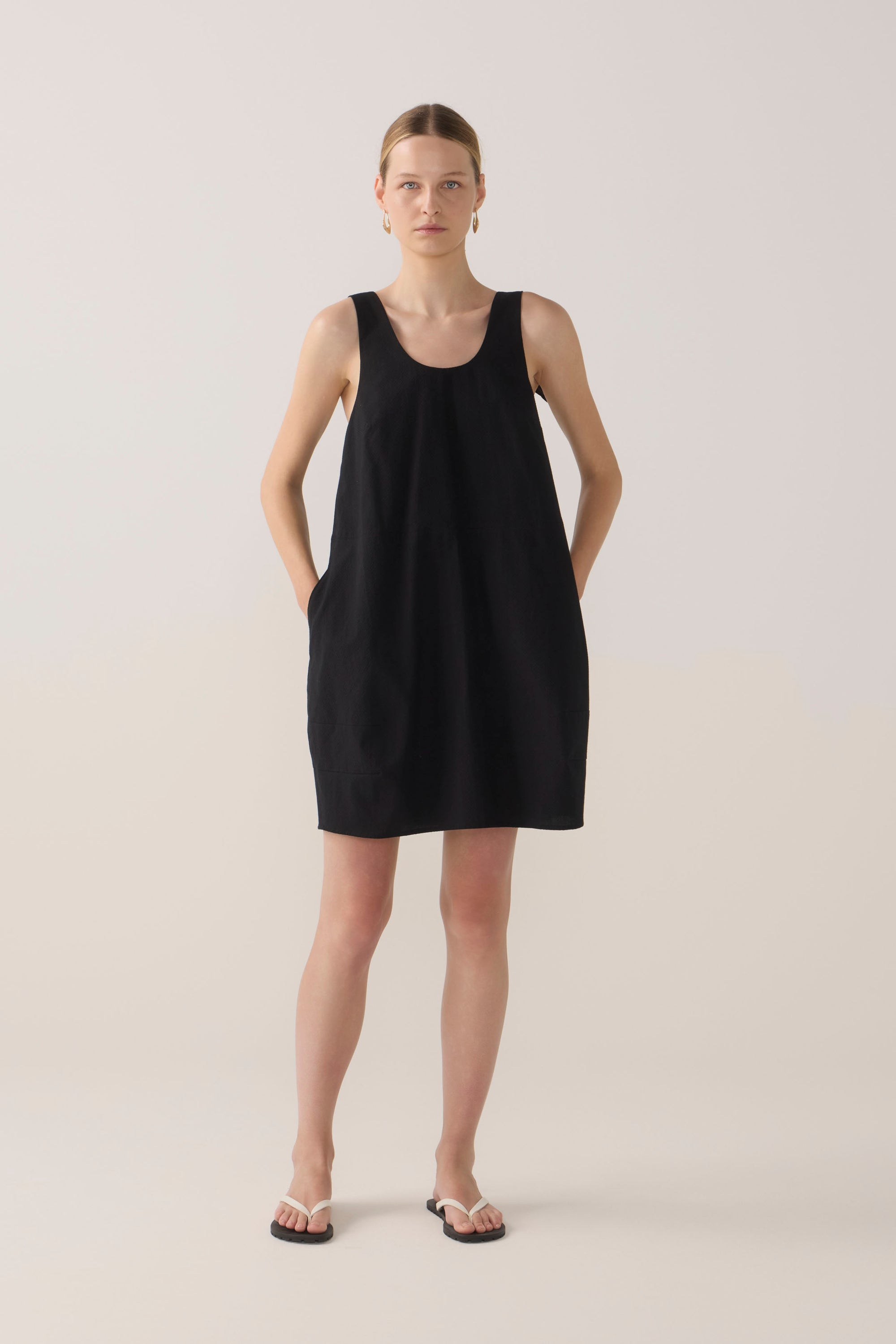 Zoey Dress | Black Spotty Cotton
