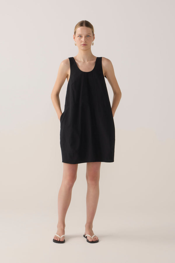 Zoey Dress | Black Spotty Cotton