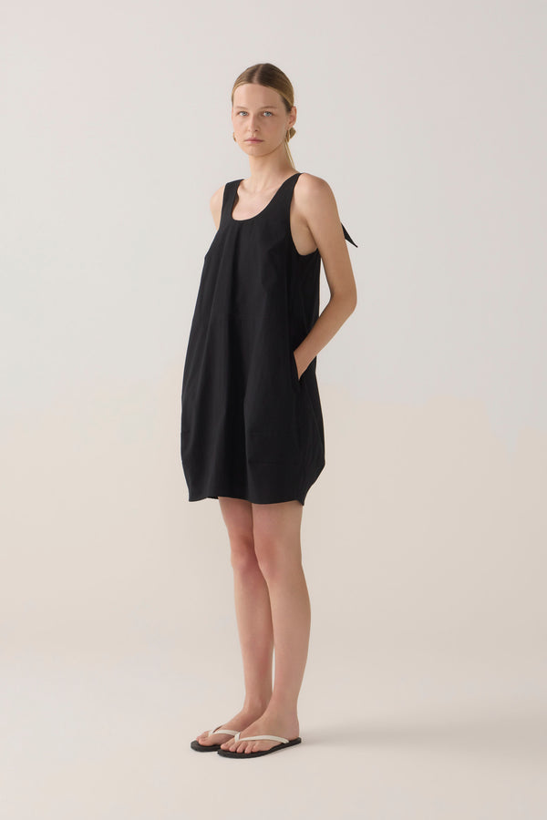 Zoey Dress | Black Spotty Cotton
