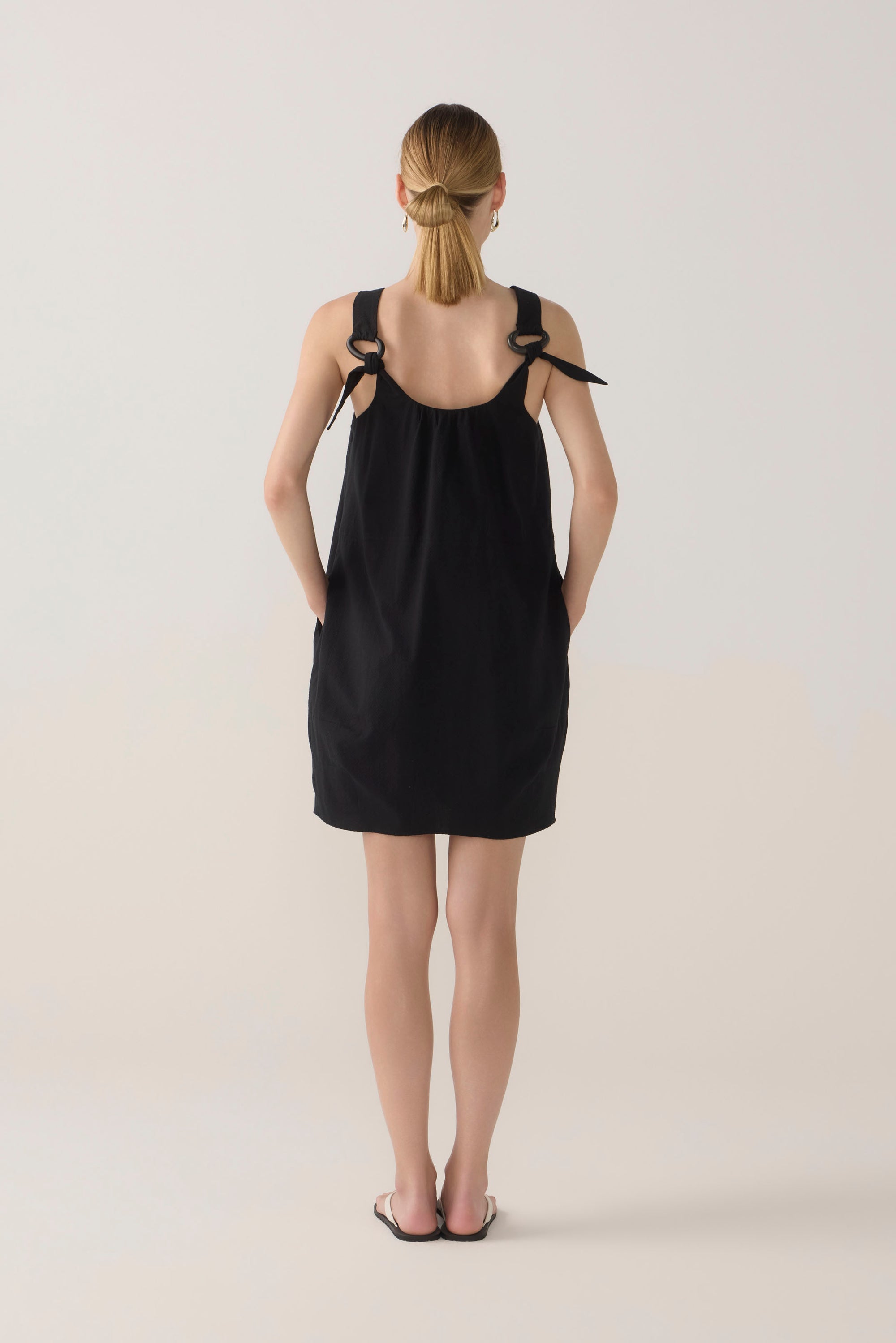 Zoey Dress | Black Spotty Cotton