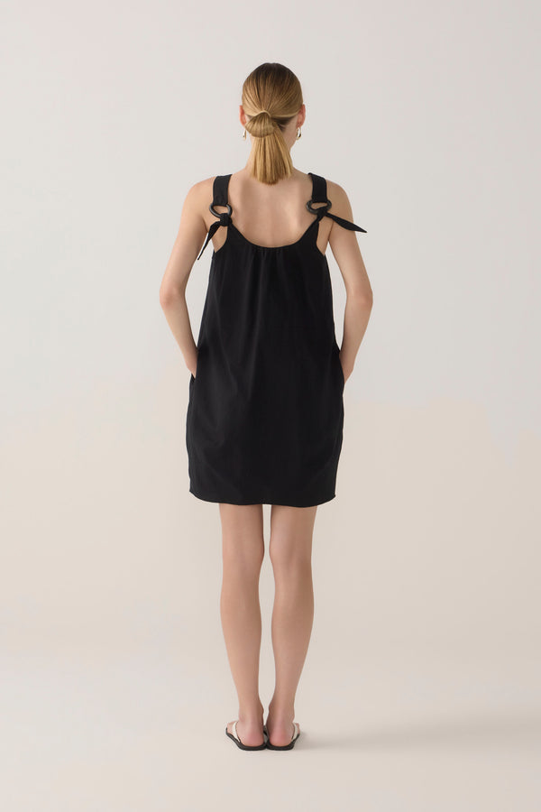Zoey Dress | Black Spotty Cotton