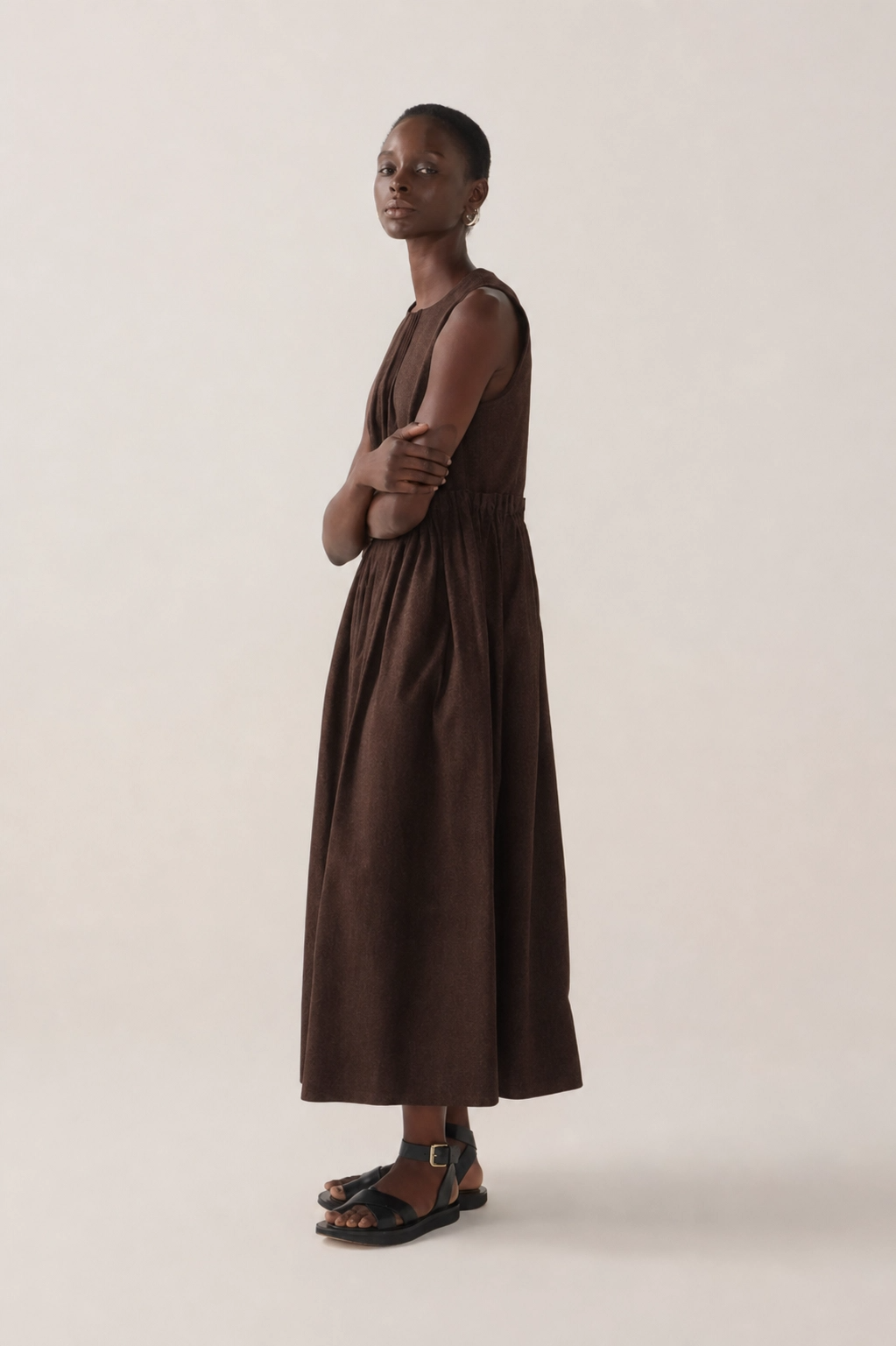 Alex Dress | Chocolate Wool Blend