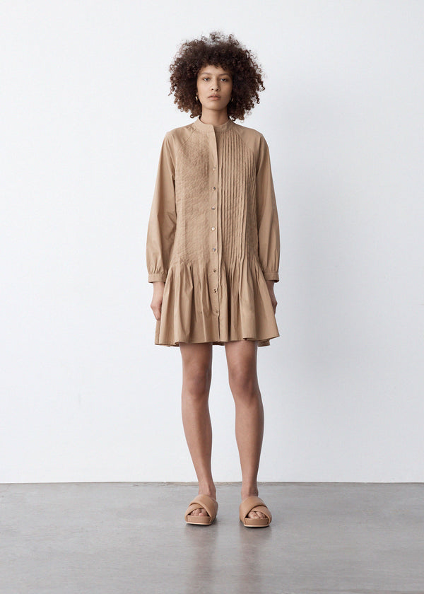 Gemma Dress | Camel Poplin