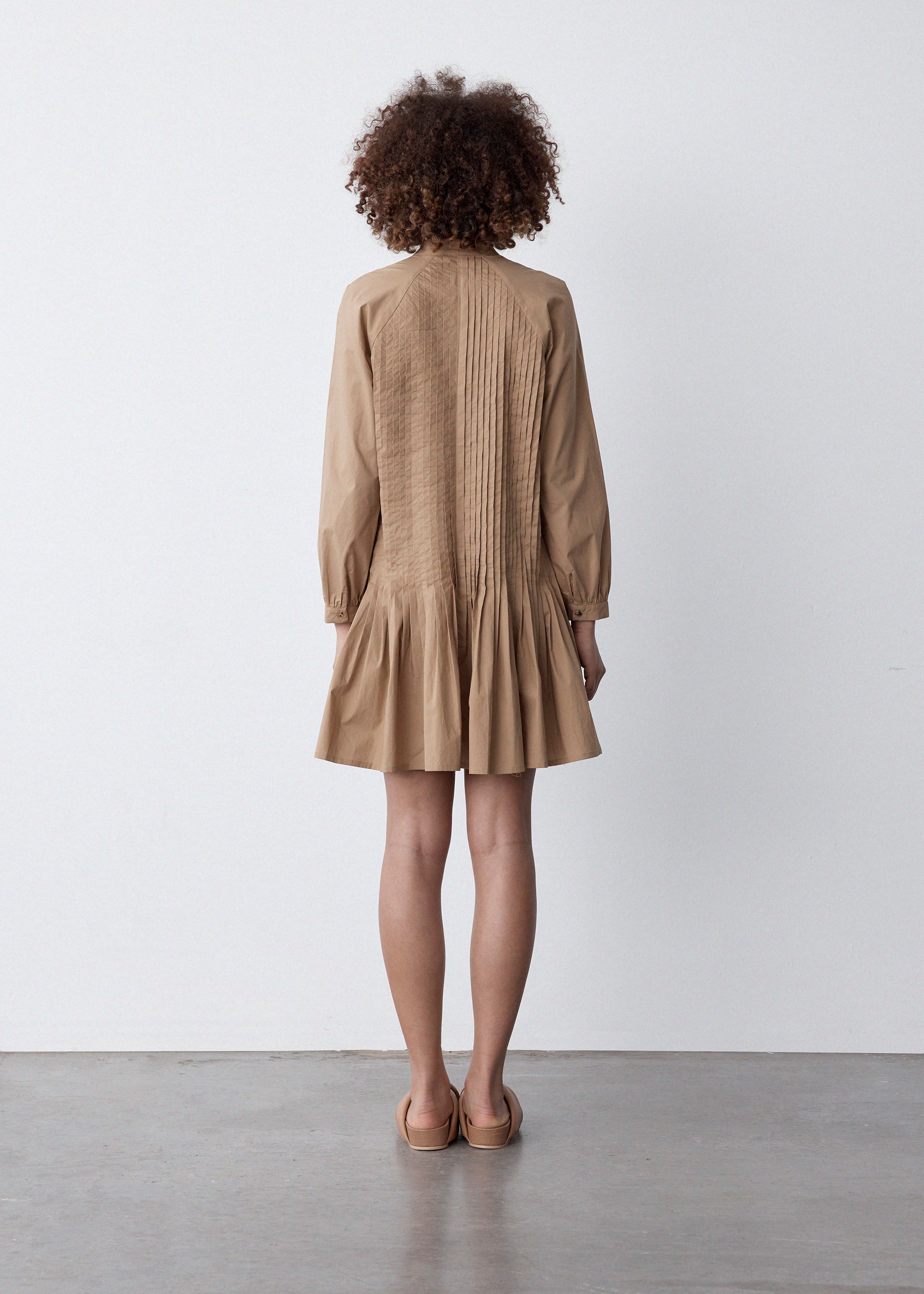 Gemma Dress | Camel Poplin