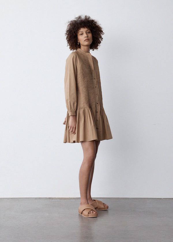 Gemma Dress | Camel Poplin