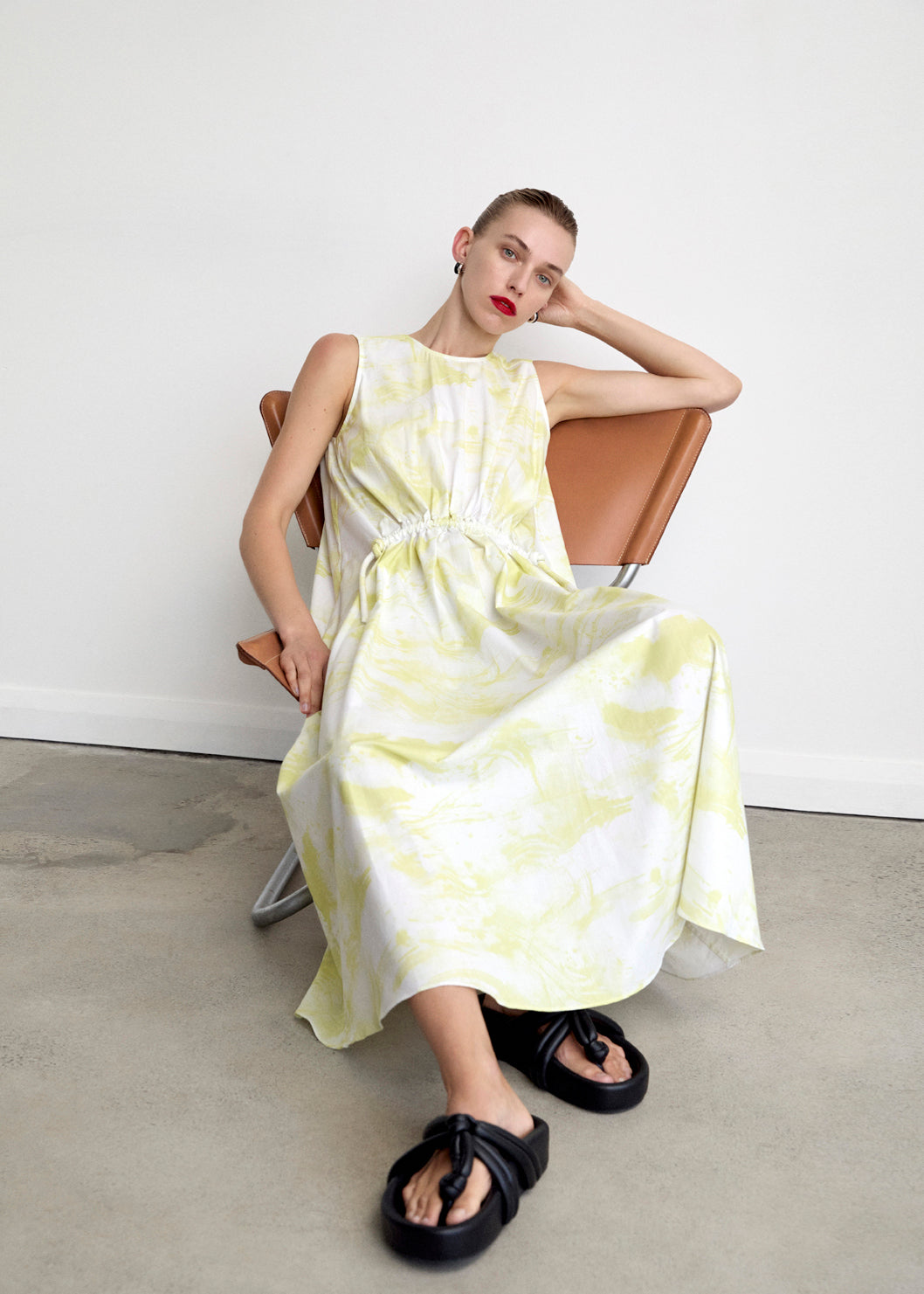 Ida Dress | Cirrus Print Lemon