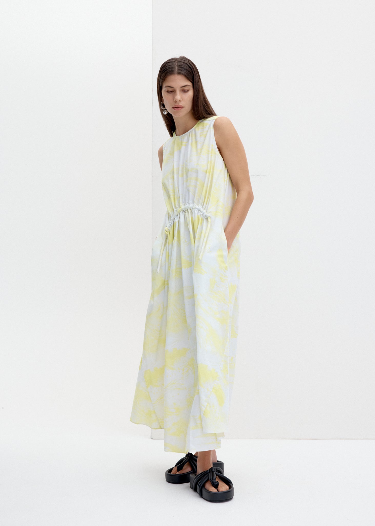 Ida Dress | Cirrus Print Lemon
