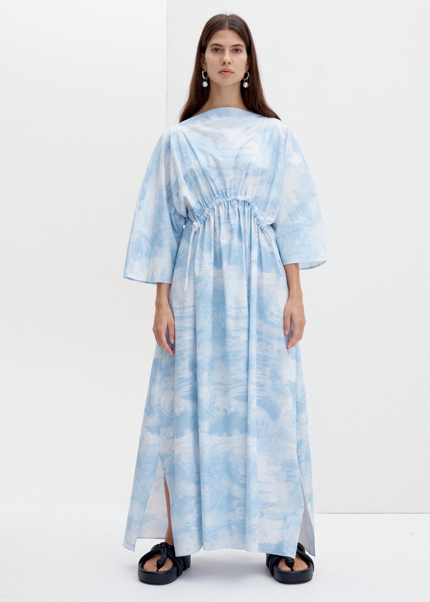 Amelia Dress | Cirrus Print Icy Blue