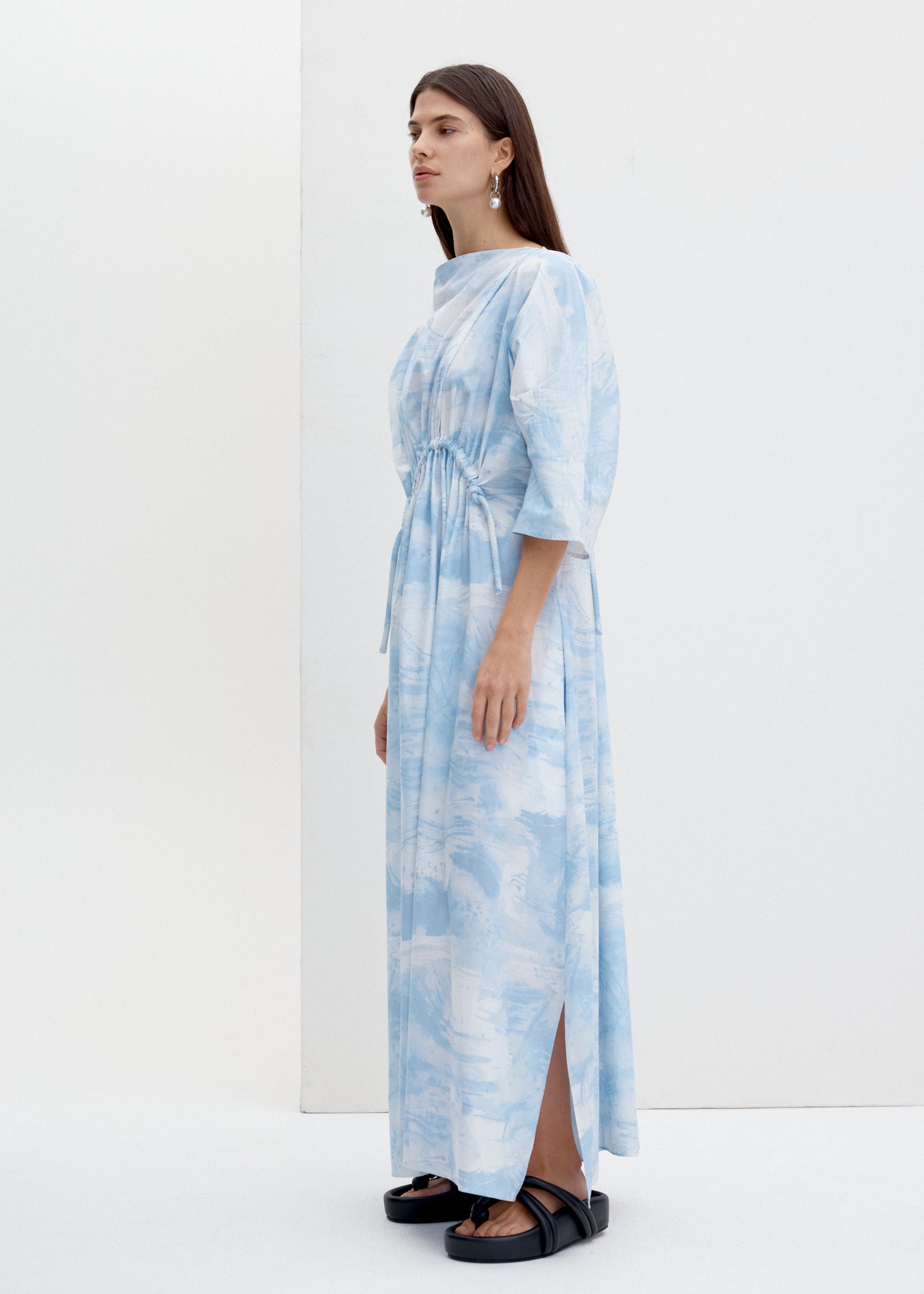 Amelia Dress | Cirrus Print Icy Blue