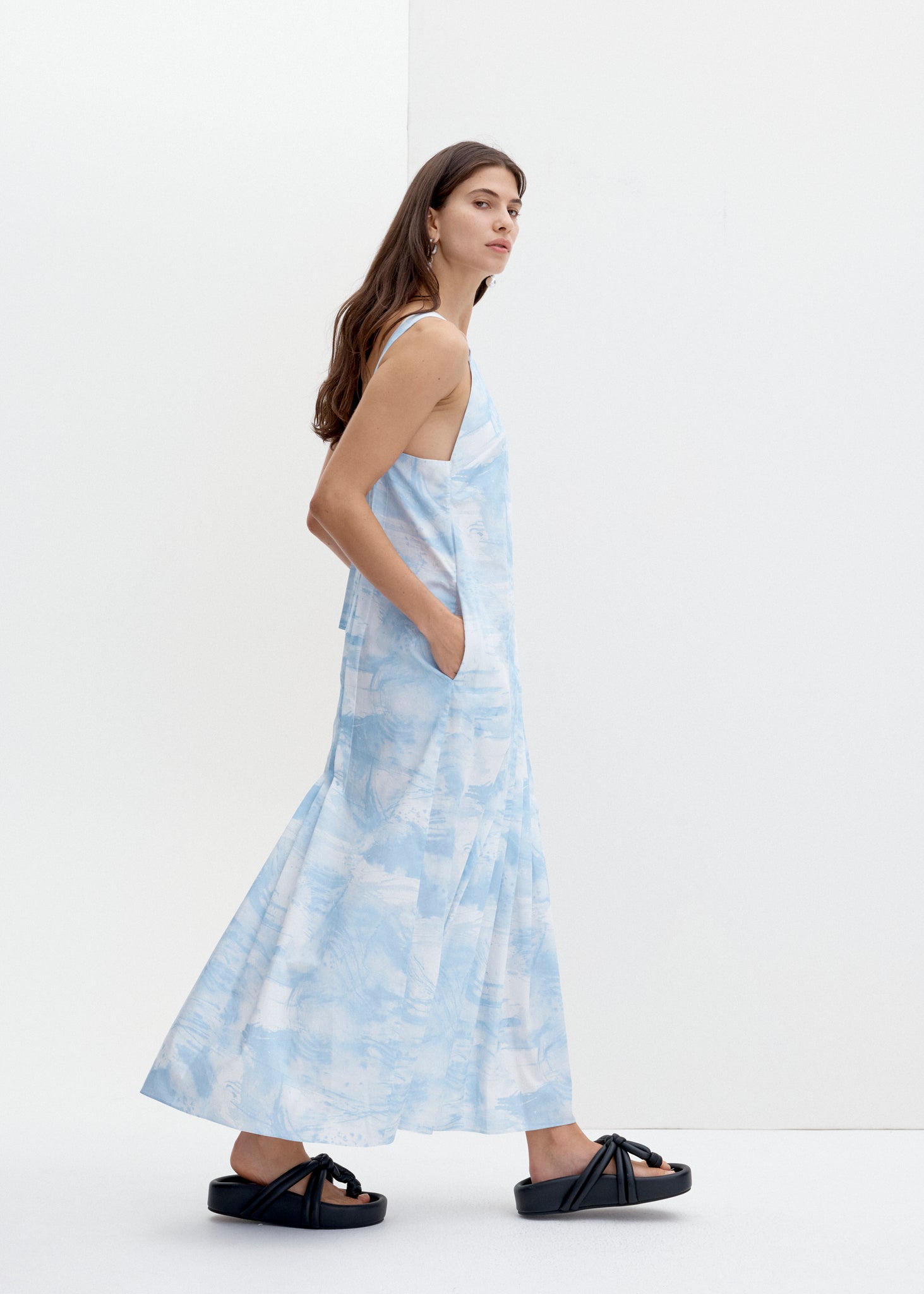 Delilah Dress | Cirrus Print Icy Blue