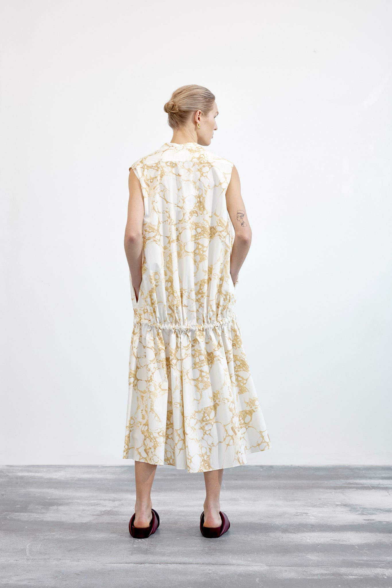 Iris Dress | Cellular Print Gold