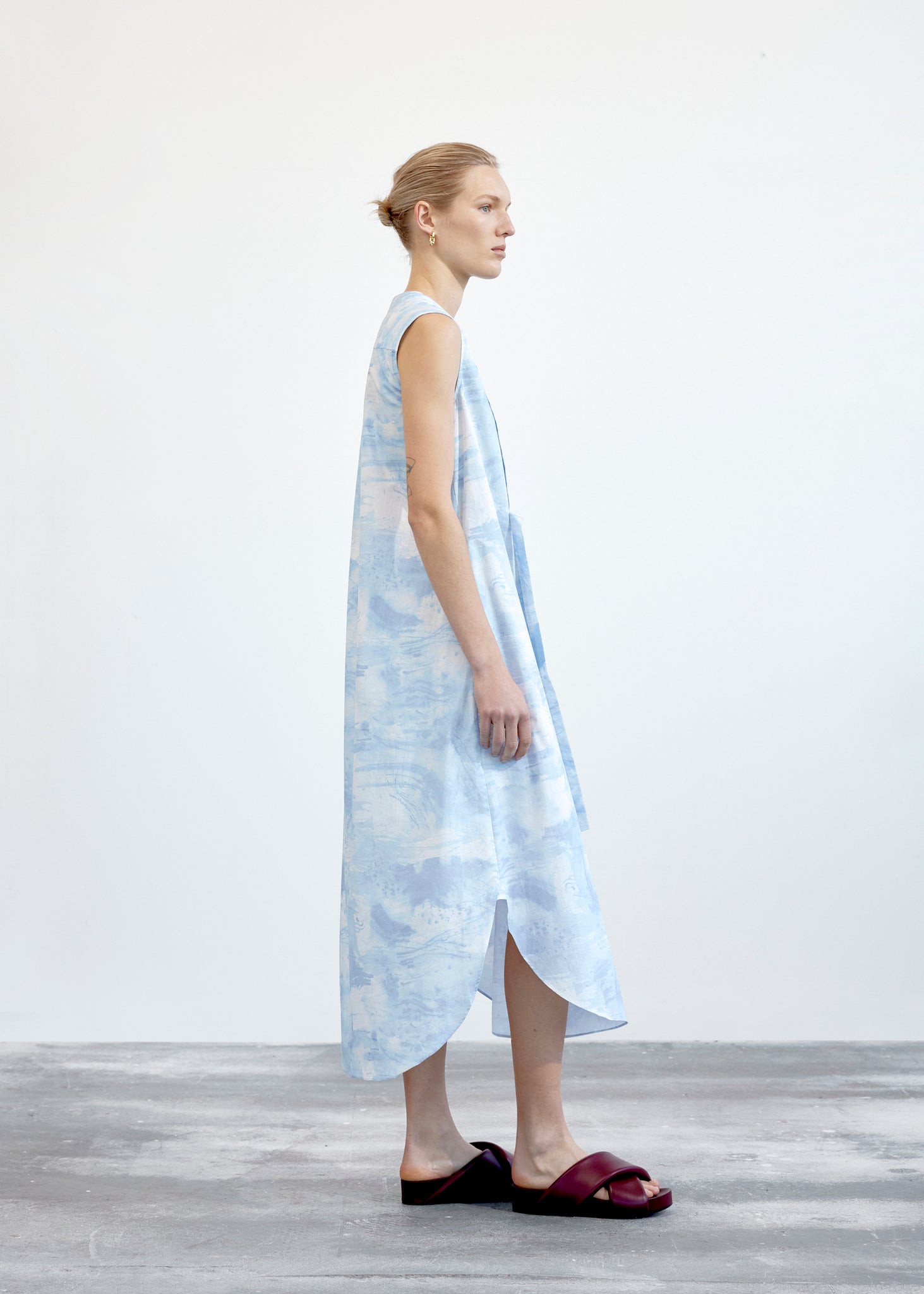 Paisley Dress | Cirrus Print Icy Blue